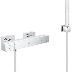 Grohe Set De Douche Mitigeur Thermostatique Grohtherm + Stick De Douche Mural 1 Jet, Chrome (34509000-CUBESTICK)