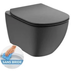 Grohe Pack WC Bâti Support + WC Noir Mat Ideal Standard Tesi Aquablade + Abattant Softclose + Plaque Noire Mat -GROHE Soldes 42225087 2