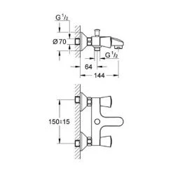 Mélangeur Bain-douche Costa S Grohe, Mélangeur Bain-douche -GROHE Soldes 4242379 2