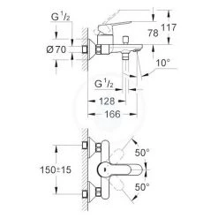 Grohe Pack Mitigeur Monocommande 1/2'' Bain/douche + Ensemble De Douche Complet 2 Jets Tempesta 100 (MitigeurBD1-TEMPESTA) -GROHE Soldes 43328886 5