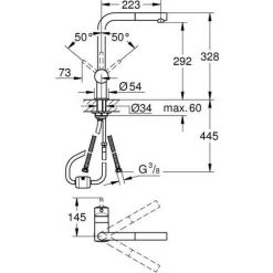 GROHE Mitigeur évier Avec Douchette Extractible Minta 32168000 -GROHE Soldes 44411835 4