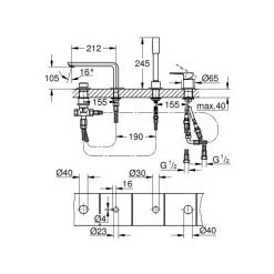 Grohe Lineare New Combiné Monocommande 4 Trous Montage Avec Ou Sans Châssis (19577001) 5 Grohe Lineare New Combiné Monocommande 4 Trous Montage Avec Ou Sans Châssis (19577001) -GROHE Soldes 4452741 2