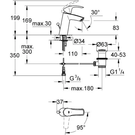 Grohe Eurosmart Mitigeur Monocommande 1/2' Lavabo Taille M (2339310E) 4 Grohe Eurosmart Mitigeur Monocommande 1/2' Lavabo Taille M (2339310E) â Image 2