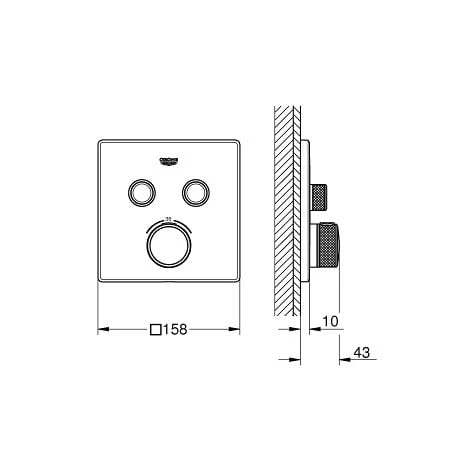 Grohe Grohtherm SmartControl Thermostatique Pour Installation Encastrée 2 Sorties (29124000) 4 Grohe Grohtherm SmartControl Thermostatique Pour Installation Encastrée 2 Sorties (29124000) – Image 2