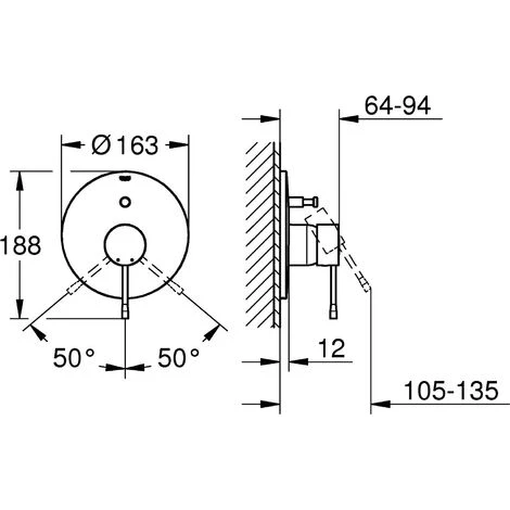 GROHE Mélangeur Bain à Levier Unique Ensemble Pour ESSENCE Finale 19285DC1 5 GROHE Mélangeur Bain à Levier Unique Ensemble Pour ESSENCE Finale 19285DC1 – Image 3