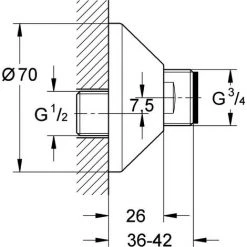 GROHE S 1/2 "x 3/4" 12001000 -GROHE Soldes 45079583 3