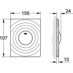 GROHE Plaque De Couverture SURF En ABS, 156 X 197 Mm Montage Vertical Et Horizontal 38574000 -GROHE Soldes 45085139 3