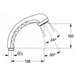 Douchette à Main Blanche Plastique G1/2" Sans Flexible RELEXA BASIC GROHE 28057000 -GROHE Soldes 45704491 3