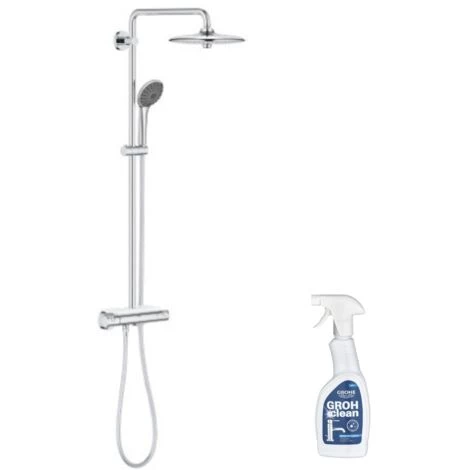 GROHE Colonne De Douche Thermostatique Vitalio Joy 260 Avec Nettoyant Robinetterie GrohClean 3 GROHE Colonne De Douche Thermostatique Vitalio Joy 260 Avec Nettoyant Robinetterie GrohClean