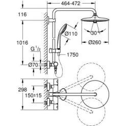 GROHE Colonne De Douche Euphoria Tete XXL 260 3 Jets 27296002-Mitigeur Thermostatique-Limiteur De Température -Débit Contrôl 8 GROHE Colonne De Douche Euphoria Tete XXL 260 3 Jets 27296002-Mitigeur Thermostatique-Limiteur De Température -Débit Contrôl -GROHE Soldes 46284247 3
