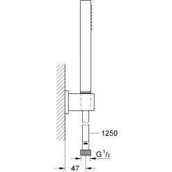 Grohe Set De Douche Mitigeur Thermostatique Grohtherm + Douchette Stick 1 Jet, Support Mural, Flexible, Chrome (34469001-CUBESTICK) 11 Grohe Set De Douche Mitigeur Thermostatique Grohtherm + Douchette Stick 1 Jet, Support Mural, Flexible, Chrome (34469001-CUBESTICK) -GROHE Soldes 46700970 5