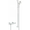 Grohe Grohtherm 800 Cosmopolite Avec Vanne De Douche Thermostatique Avec Coupleurs Hoh=15cm Tige Coulissante 90cm Douche à Main 2 Positions Chrome - Chrome -GROHE Soldes 47471589 1