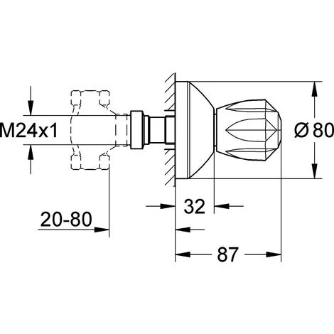 GROHE UP-valve Exposée ATLANTA Poignée Brillant 19831000 5 GROHE UP-valve Exposée ATLANTA Poignée Brillant 19831000 – Image 3
