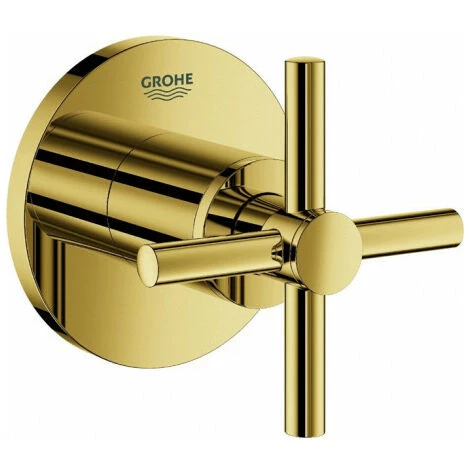 GROHE Façade Pour Robinet D'arrêt Encastré Atrio 19069 Poignée En Croix Or Brillant 3 GROHE Façade Pour Robinet D'arrêt Encastré Atrio 19069 Poignée En Croix Or Brillant