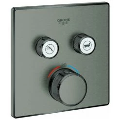 Termostato GROHTHERM SMARTCONTROL Angular, 2 Válvulas De Cierre Grafito Duro Cepillado GROHE