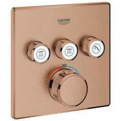 Thermostat GROHTHERM SMARTCONTROL Angulaire, 3 Vannes D'arrêt Warm Sunset Brossé GROHE