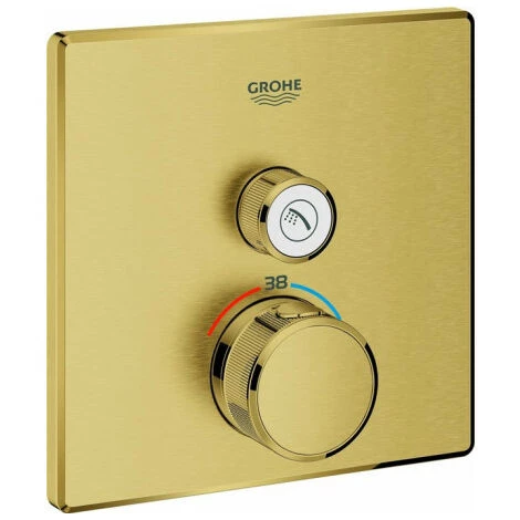 Termostato GROHTHERM SMARTCONTROL Angular, 1 Válvula De Cierre Cool Sunrise Cepillado GROHE 3 Termostato GROHTHERM SMARTCONTROL Angular, 1 Válvula De Cierre Cool Sunrise Cepillado GROHE