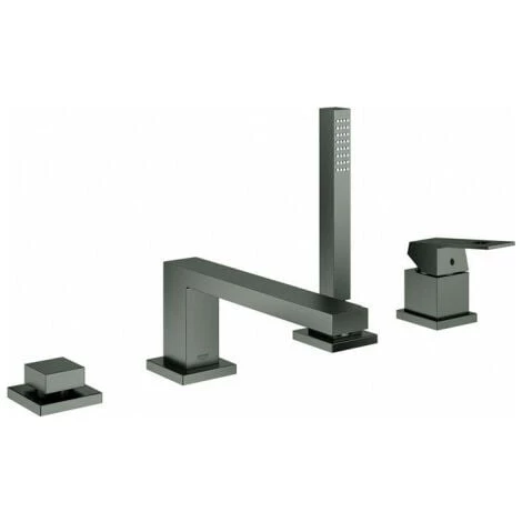 GROHE Set Mitigeur De Baignoire EUROCUBE Graphite Dur Brossé 3 GROHE Set Mitigeur De Baignoire EUROCUBE Graphite Dur Brossé