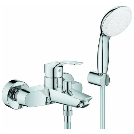 GROHE Robinet De Baignoire Monocommande EUROSMART Avec Ensemble De Douche Chromé 3 GROHE Robinet De Baignoire Monocommande EUROSMART Avec Ensemble De Douche Chromé