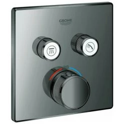 Thermostat GROHTHERM SMARTCONTROL Angulaire, 2 Robinets D'arrêt Graphite Dur GROHE