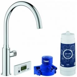 GROHE Mélangeur évier EH Blue Pure Minta 30387 C-sortie Chromé