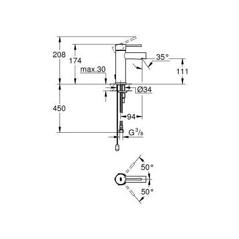 Grohe Essence Mitigeur Monocommande 1/2" Lavabo Taille S (32899001) 4 Grohe Essence Mitigeur Monocommande 1/2" Lavabo Taille S (32899001) – Image 2