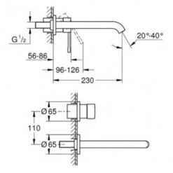 GROHE Façade Mitigeur ESSENCE 2 Trous Lavabo Taille L Saillie 230 Couleur, Warm Sunset Brosse -GROHE Soldes 49945029 2