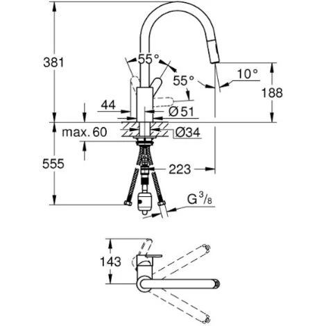Grohe Eurostyle Cosmopolitan Mitigeur évier, Chrome (G-31482003) 4 Grohe Eurostyle Cosmopolitan Mitigeur évier, Chrome (G-31482003) – Image 2