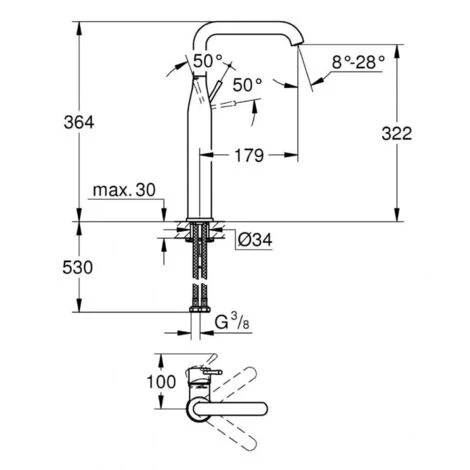 Grohe Essence Mitigeur Monocommande Lavabo Taille XL Nickel Brossé 32901EN1 4 Grohe Essence Mitigeur Monocommande Lavabo Taille XL Nickel Brossé 32901EN1 â Image 2