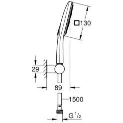 Grohe Rainshower Smartactive 130 Cube Douchette à Main Avec Support Mural + Flexible 1,5m, Chrome (26588LS0) -GROHE Soldes 51273740 4