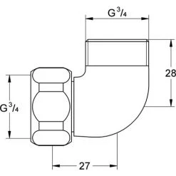 GROHE Raccordement écrou Angle 3/4 « X 3/4 » Filetage Mâle 12419000 -GROHE Soldes 52488154 3