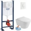 Grohe Pack WC Bâti-support Autoportant + WC Sans Bride Lucco Avva + Abattant Softclose + Plaque Blanche (ProjectAvva-3) -GROHE Soldes 52735481 1