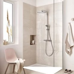 Grohe Colonne De Douche Thermostatique XXL Cube 250 + Douchette 2 Jets, Chrome (26696022) -GROHE Soldes 53697651 4