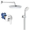 Grohe Eurosmart Cosmopolitan Set De Douche Encastrés Tout En 1 Avec Douche De Tête + Douchette 2 Jets, Chrome (19382000-Vitalio) -GROHE Soldes 53720179 1