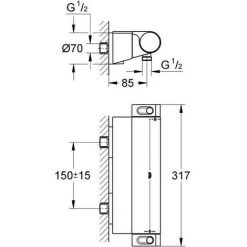 GROHE Mitigeur Thermostatique Douche ½ Grohtherm 2000 34469001 - Porte-savon - Limiteur De Température - Economie D'eau - Chro -GROHE Soldes 54368178 3