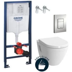 Grohe Pack WC Rapid SL + WC VITRA S50 + Abattant Softclose + Plaque Chrome Mat (Grohe-S50-5)