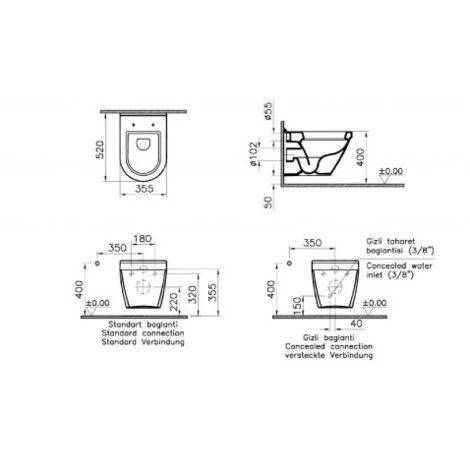 Grohe Pack WC Rapid SL + WC VITRA S50 + Abattant Softclose + Plaque Chrome Mat (Grohe-S50-5) 6 Grohe Pack WC Rapid SL + WC VITRA S50 + Abattant Softclose + Plaque Chrome Mat (Grohe-S50-5) – Image 4