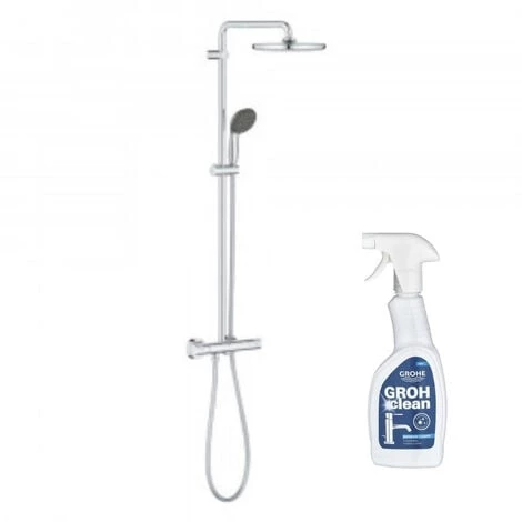 GROHE Colonne De Douche Avec Mitigeur Thermostatique Vitalio Start System 250 Avec Nettoyant GrohClean 3 GROHE Colonne De Douche Avec Mitigeur Thermostatique Vitalio Start System 250 Avec Nettoyant GrohClean