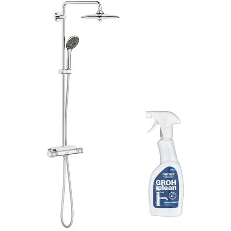 GROHE Colonne De Douche Avec Mitigeur Thermostatique Vitalio Joy System 260 Avec Nettoyant GrohClean 3 GROHE Colonne De Douche Avec Mitigeur Thermostatique Vitalio Joy System 260 Avec Nettoyant GrohClean
