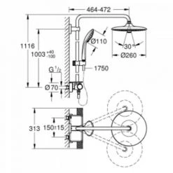 GROHE Colonne De Douche Avec Mitigeur Thermostatique Vitalio Joy System 260 Avec Nettoyant GrohClean 7 GROHE Colonne De Douche Avec Mitigeur Thermostatique Vitalio Joy System 260 Avec Nettoyant GrohClean -GROHE Soldes 55021447 3