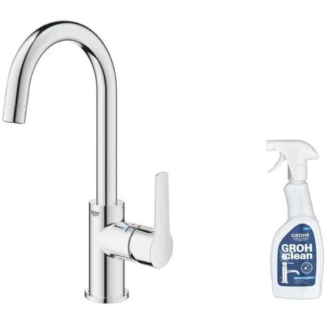 GROHE Mitigeur Lavabo Monocomande Start 2021 Avec Garniture De Vidage Taille L Avec Nettoyant GrohClean 3 GROHE Mitigeur Lavabo Monocomande Start 2021 Avec Garniture De Vidage Taille L Avec Nettoyant GrohClean