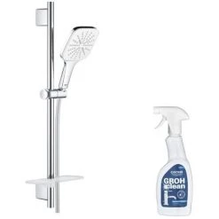GROHE Douchette 3 Jets Vitalio SmartActive 130 Avec Barre De Douche Et Porte Savon Avec Nettoyant GrohClean