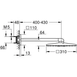 Grohe Rainshower 310 SmartActive Set Douche De Tête Bras 430 Mm, 2 Jets (26479000) -GROHE Soldes 5522580 2