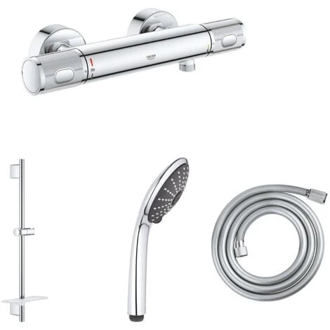 GROHE Mitigeur De Douche Precision Feel Avec Douchette 3jets Vitalio Joy 110 Massage, Barre De Douche Et Flexible 175cm 3 GROHE Mitigeur De Douche Precision Feel Avec Douchette 3jets Vitalio Joy 110 Massage, Barre De Douche Et Flexible 175cm