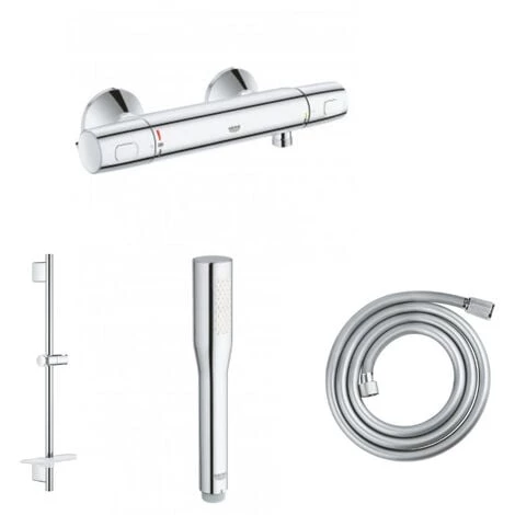 GROHE Mitigeur De Douche Precision Trend Avec Douchette 1jet Vitalio Get Stick, Barre De Douche Et Flexible 175cm 3 GROHE Mitigeur De Douche Precision Trend Avec Douchette 1jet Vitalio Get Stick, Barre De Douche Et Flexible 175cm