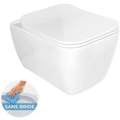 Grohe Pack WC Rapid SL Autoportant + WC Sans Bride Havana Avec Fixations Invisibles + Abattant Softclose + Plaque Chrome Mat 9 Grohe Pack WC Rapid SL Autoportant + WC Sans Bride Havana Avec Fixations Invisibles + Abattant Softclose + Plaque Chrome Mat -GROHE Soldes 55561842 3