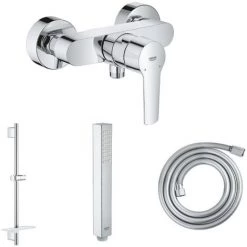 GROHE Mitigeur De Douche Start 2021 Monocommande Avec Douchette 1jet Vitalio Joy Cube Stick, Barre De Douche Et Flexible 175cm