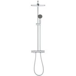 Grohe Colonne De Douche Thermostatique XXL Round 250 + Douchette 2 Jets, Chrome (26816022)