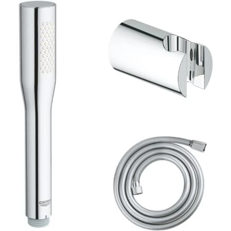 GROHE Douchette 1 Jet Vitalio Get Stick Chromé Avec Flexible 175 Et Support Rond 3 GROHE Douchette 1 Jet Vitalio Get Stick Chromé Avec Flexible 175 Et Support Rond