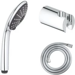 GROHE Douchette Vitalio Joy 100 Avec Flexible Twistfree VitalioFlex Comfort 1750 Chromé Et Support Mural Tempesta Cosmopolitan Chromé